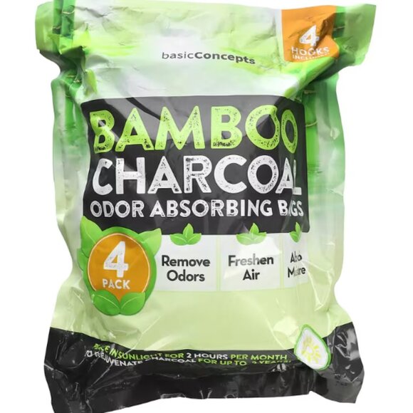 Bamboo Charcoal Odor Absorbing Bags 4 Pack - Picture 2 of 5